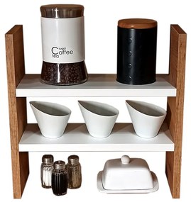 Półka kuchenna na przyprawy dąb craft + biały - Sivis