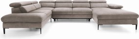 Masseno Narożnik MESTO z funkcją spania i pojemnikiem na pościel Narozniki U, Rozkładana sofa - Brązowy, VOGUE 04