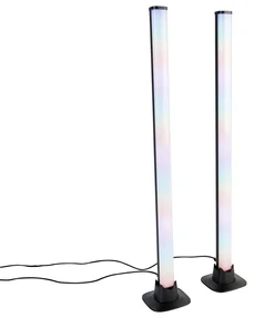 Czarna lampa stołowa z diodą LED z pilotem i RGB - Arnold Nowoczesny Oswietlenie wewnetrzne