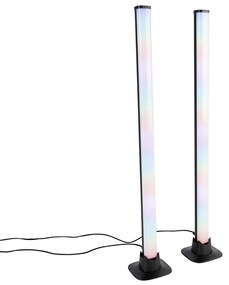 Lampa stołowa czarna z wbudowanym LED-em, pilotem i RGB - Arnold Nowoczesny Oswietlenie wewnetrzne