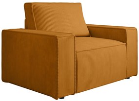 Fotel z jasnopomarańczowego sztruksu - AMELIA