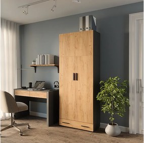 Półka na akta antracyt/złoty dąb 80x37x201.2 frank