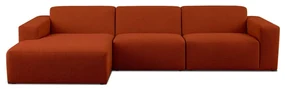 Ceglasty narożnik z materiału bouclé (lewostronny) Roxy – Scandic
