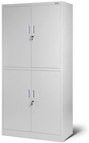 Biurowa dzielona szafa metalowa na akta MAGDA, 900 x 1850 x 400 mm, szara