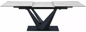 Stół rozkładany SORENTO CERAMIC 160(220)x90 biały/czarny mat SIGNAL
