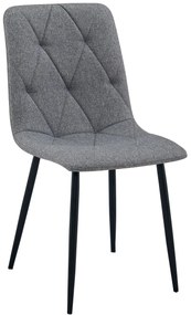 Szare krzesło do kuchni LIBRA z czarnymi nogami