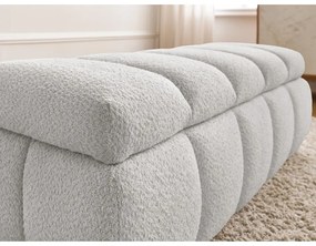 Jasnoszara ławka z materiału bouclé – Bobochic Paris