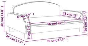 Brązowa sofa dziecięca ze sztucznej skóry Pinokio 3S