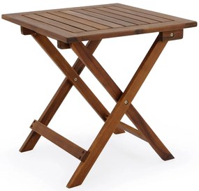 Casaria Stolik VITEK z drewna akacjowego, 46x46x46cm, brązowa
