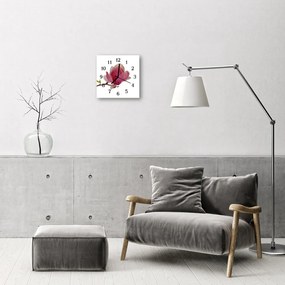 Zegar ścienny kwadrat Kwiat magnolii