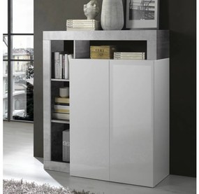 Komoda LENOR biała/szary beton