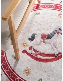 Czerwony okrągły dywan ze świątecznym motywem ø 160 cm Toy's Delight Rocking Horse – Villeroy&amp;Boch