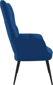 Niebieski pikowany fotel wypoczynkowy - Verria