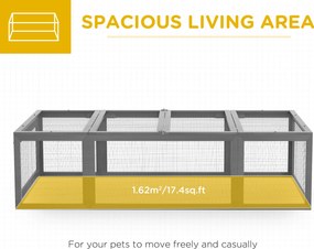 Pawhut Wybieg dla Małych Zwierząt z Otwieranym Dachem Drewno Świerkowe Szary
