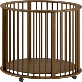 Brązowy kojec dla dzieci z litego drewna bukowego 90x90 cm Dino – Vipack