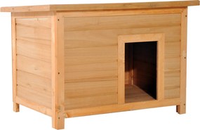 PawHut Buda dla psa Domek drewniany Legowisko Żółto-zielony 82x58x58cm Odporny na warunki atmosferyczne | Aosom PL