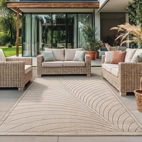 Dywan uniwersalny Nova 3D Liść beżowy 160 cm x 230 cm