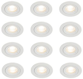 Zestaw 12 białych okrągłych opraw LED GU10 50 mm IP44 - Xena Nowoczesny Oswietlenie wewnetrzne