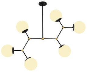 Czarna lampa wisząca z 6 kloszami Opviq lights Damar