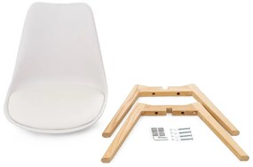 Zestaw 2 białych krzeseł z bukowymi nogami Bonami Essentials Retro