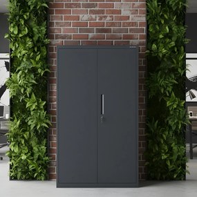 Szafa modułowa metalowa wielofunkcyjna na cokole antracytowa MEGAN 1600 x 900 x 400 mm