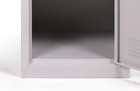 Szafka skrytkowa, 4 schowki, 1800 x 380 x 450 mm, zamek cylindryczny, drzwi szare
