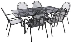Metalowy zestaw ogrodowy CORINA III. 1 + 6 Stół prostokątny 190x105 cm (CT0310)