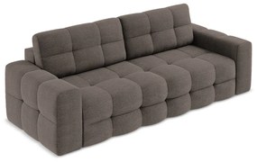 Brązowa rozkładana sofa z materiału bouclé 255 cm Milu – Makamii