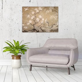 Obraz na szkle - Japoński krajobraz z kreskówki (70x50 cm)