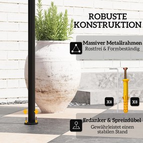 Outsunny Pawilon grillowy 242x149x248 cm wodoodporny, trudnopalny, pawilon ogrodowy z dwuwarstwowym dachem, beżowy | Aosom PL