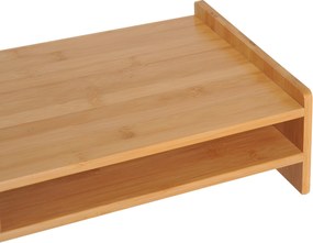 HOMCOM Podstawka Pod Monitor Stojak z Szufladami Drewniane Naturalne L49xB25,5xH11,5cm | Aosom PL