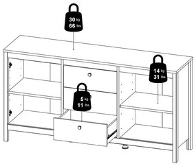 Biała niska komoda 151x80 cm Madrid – Tvilum