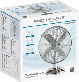 ProfiCare VL 3062 metalowy wentylator stołowy, 25 cm