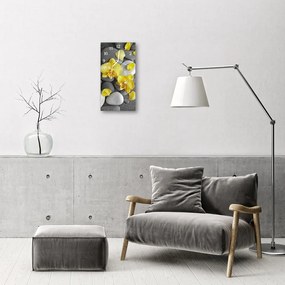 Zegar Szklany Pionowy Kwiaty Kamień kolorowy