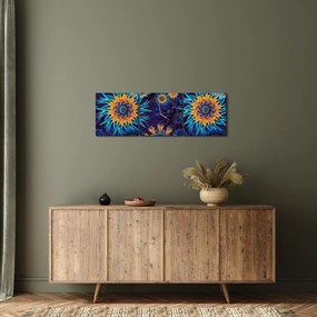 Obraz - kwiaty 3D (z zegarem) (90x30 cm)
