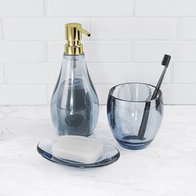 Niebieska plastikowa mydelniczka Droplet – Umbra