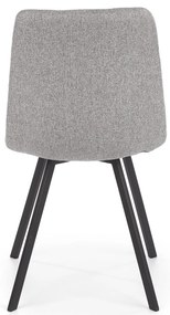 Krzesło popielaty, tapicerowane, tkanina, loft, tradycyjny, szare K402