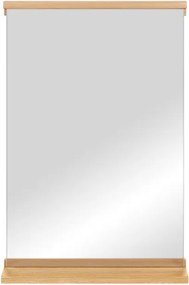 Lustro z półką z drewnianą ramą ścienne 50x75 cm Lun – noo.ma
