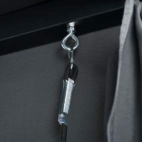 Outsunny Łóżko huśtawkowe ogrodowe z rattanu z baldachimem i poduszkami szare odporne na pogodę | Aosom PL