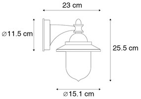 Zewnetrzna klasyczny Kinkiet / Lampa scienna zewnętrzny czarny IP44 - Oxford Nowoczesny Oswietlenie zewnetrzne