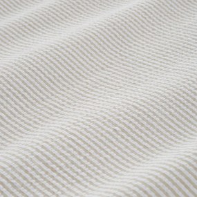 Kremowa pościel jednoosobowa z perkalu bawełnianego 135x200 cm Seersucker Woven Stripe – Bianca