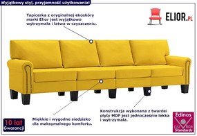 Czteroosobowa żółta sofa - Alaia 4X