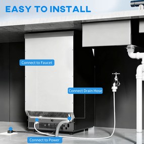 HOMCOM Komercyjna maszyna do kostek lodu 45 kg/24H z 11 kg zbiornikiem, wyświetlacz LCD do restauracji | Aosom PL