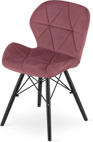 Krzesło LAGO Aksamit - ciemny róż / nogi czarne