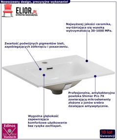 Biała prostokątna umywalka ceramiczna Gigi 3X