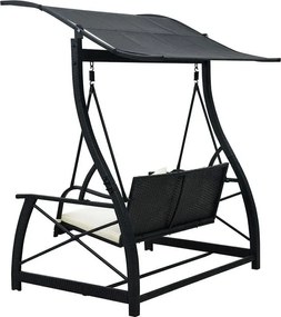 Nowoczesna huśtawka ogrodowa Senea - czarna