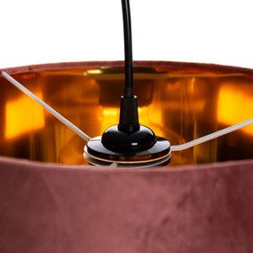 Nowoczesna lampa wisząca różowa ze złotem 30 cm - Rosalina Nowoczesny Oswietlenie wewnetrzne