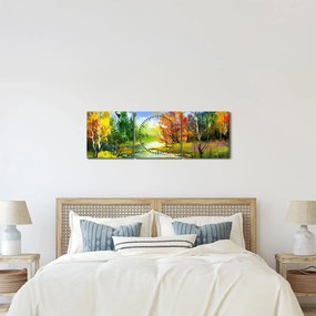 Obraz - Obraz krajobrazu (z zegarem) (90x30 cm)