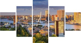 Obraz - Panorama Rotterdamu, Holandia (125x70 cm)