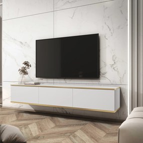 Szafka RTV wisząca VENEZIA 175 cm do Salonu pod Telewizor - Biały
